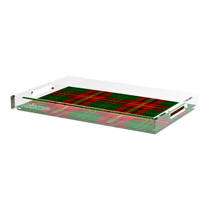 Tartan Green 17X10.5 Acrylic Tray - nicolettemayer.com
