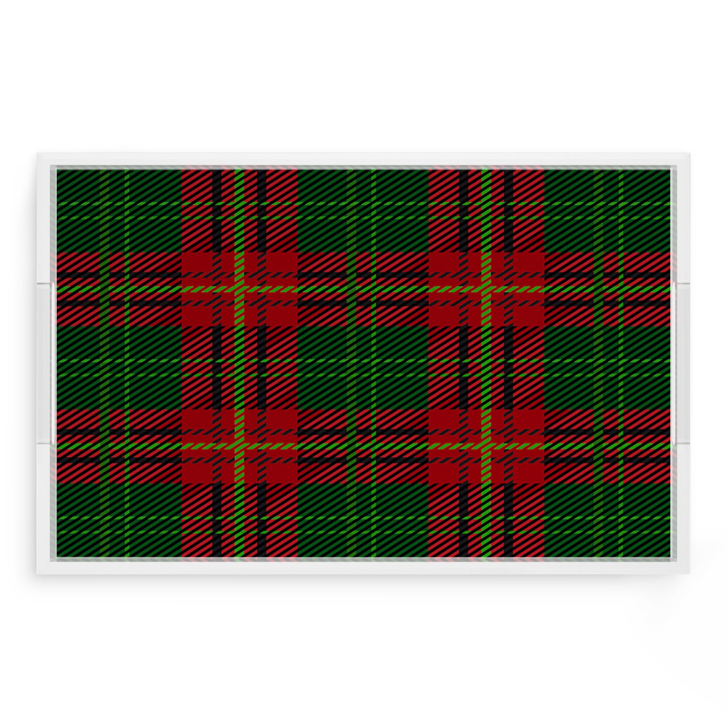 Tartan Green 17X10.5 Acrylic Tray - nicolettemayer.com
