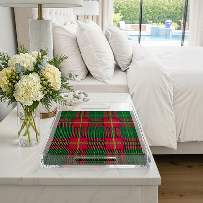 Tartan Green 17X10.5 Acrylic Tray - nicolettemayer.com
