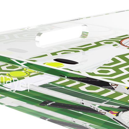 Tennis Anyone Green White  12X12 Acrylic Tray - nicolettemayer.com 