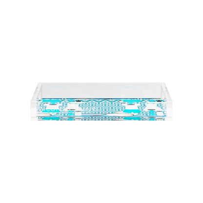 Tennis Anyone Blue White  12.5x7.75 Acrylic Tray - nicolettemayer.com 