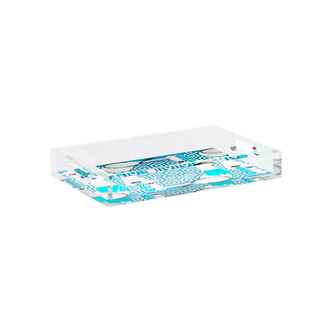 Tennis Anyone Blue White  12.5x7.75 Acrylic Tray - nicolettemayer.com 