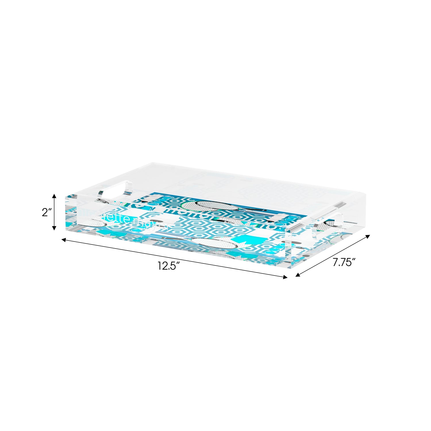 Tennis Anyone Blue White  Set of 3 Acrylic Tray - nicolettemayer.com 
