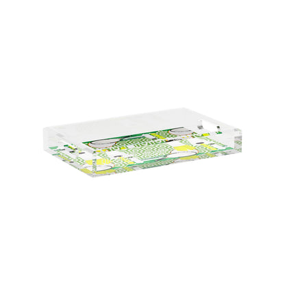 Tennis Anyone Green White  12.5x7.75 Acrylic Tray - nicolettemayer.com 
