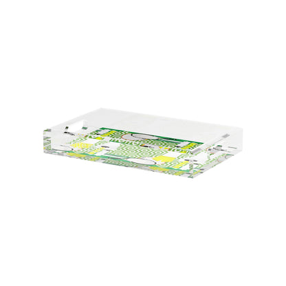 Tennis Anyone Green White  12.5x7.75 Acrylic Tray - nicolettemayer.com 