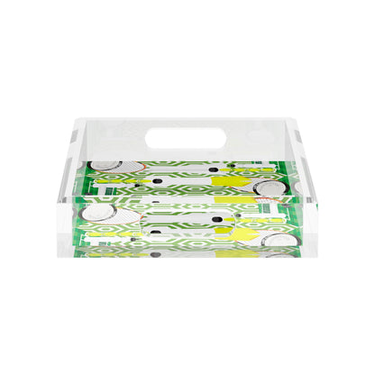 Tennis Anyone Green White  12.5x7.75 Acrylic Tray - nicolettemayer.com 