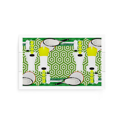 Tennis Anyone Green White  12.5x7.75 Acrylic Tray - nicolettemayer.com 