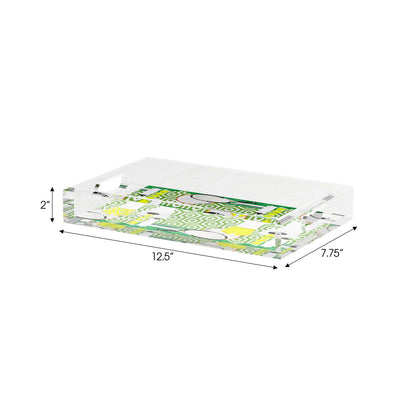 Tennis Anyone Green White  Set of 3 Acrylic Tray - nicolettemayer.com 
