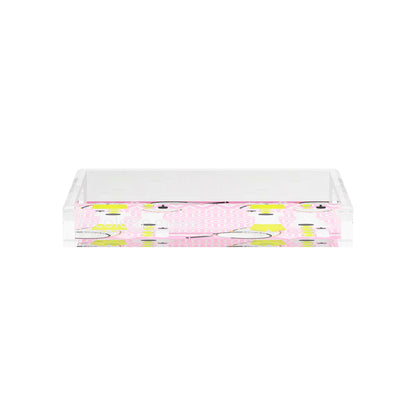 Tennis Anyone Pink White  12.5x7.75 Acrylic Tray - nicolettemayer.com 