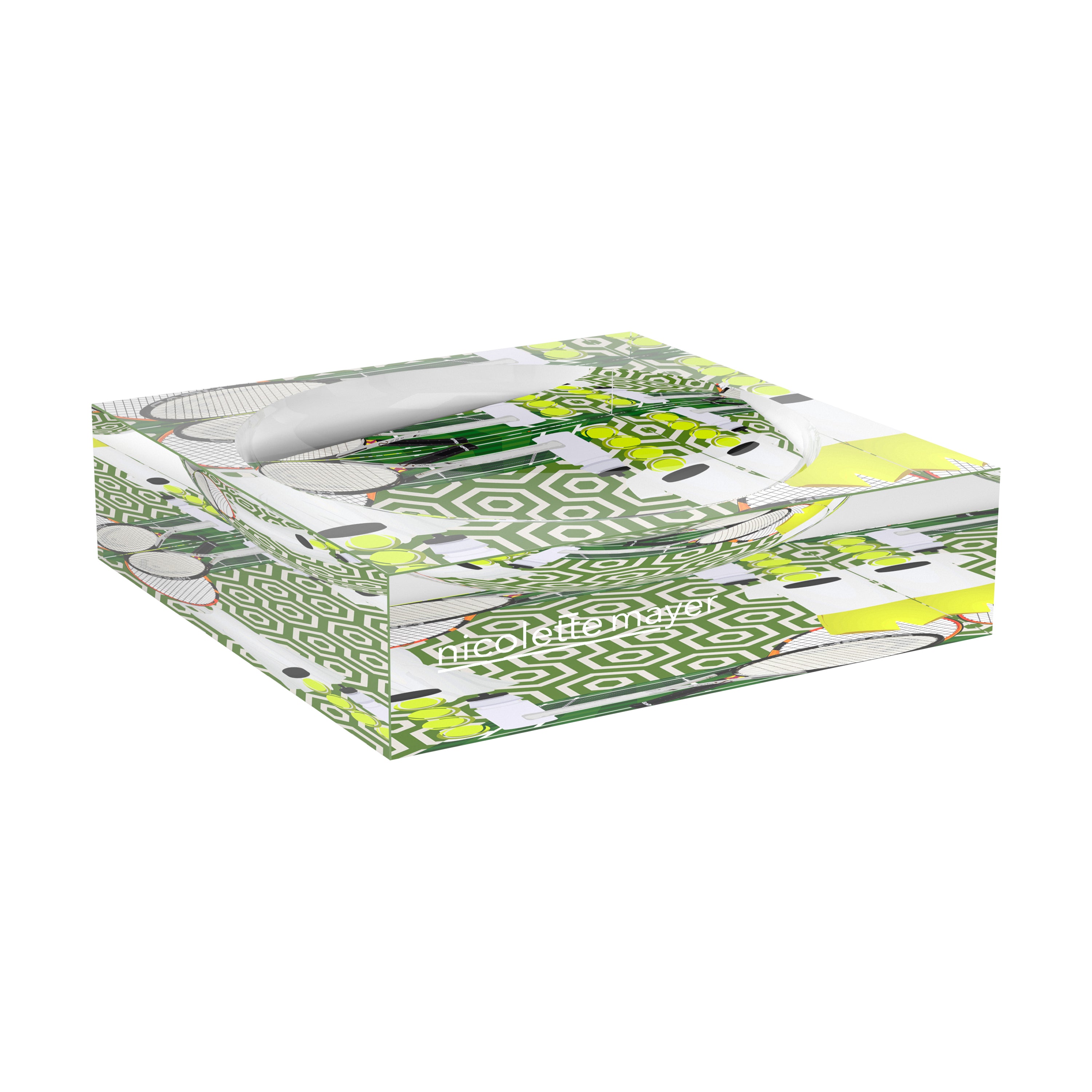 Tennis Anyone Green White Candy Catchall Dish