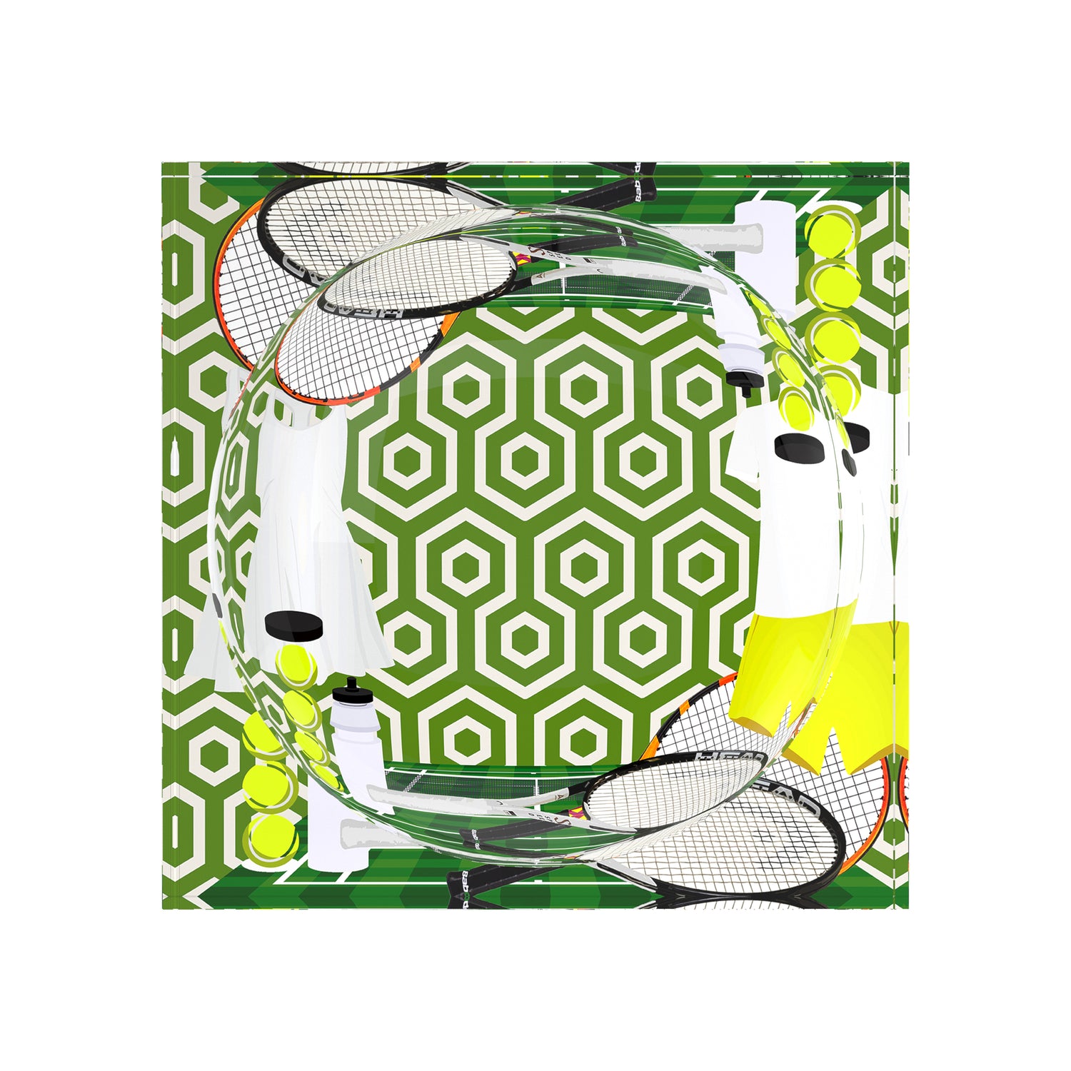 Tennis Anyone Green White Candy Catchall Dish