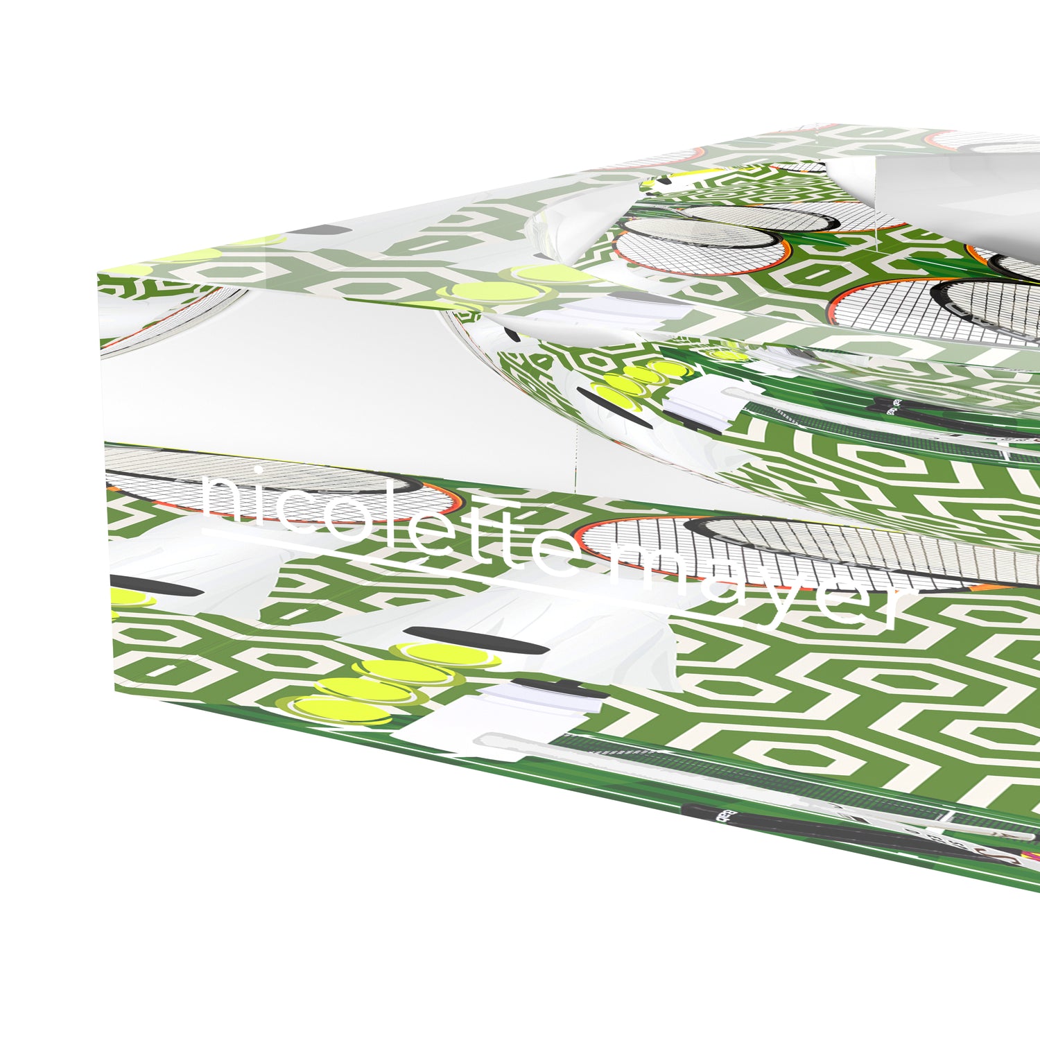 Tennis Anyone Green White Candy Catchall Dish