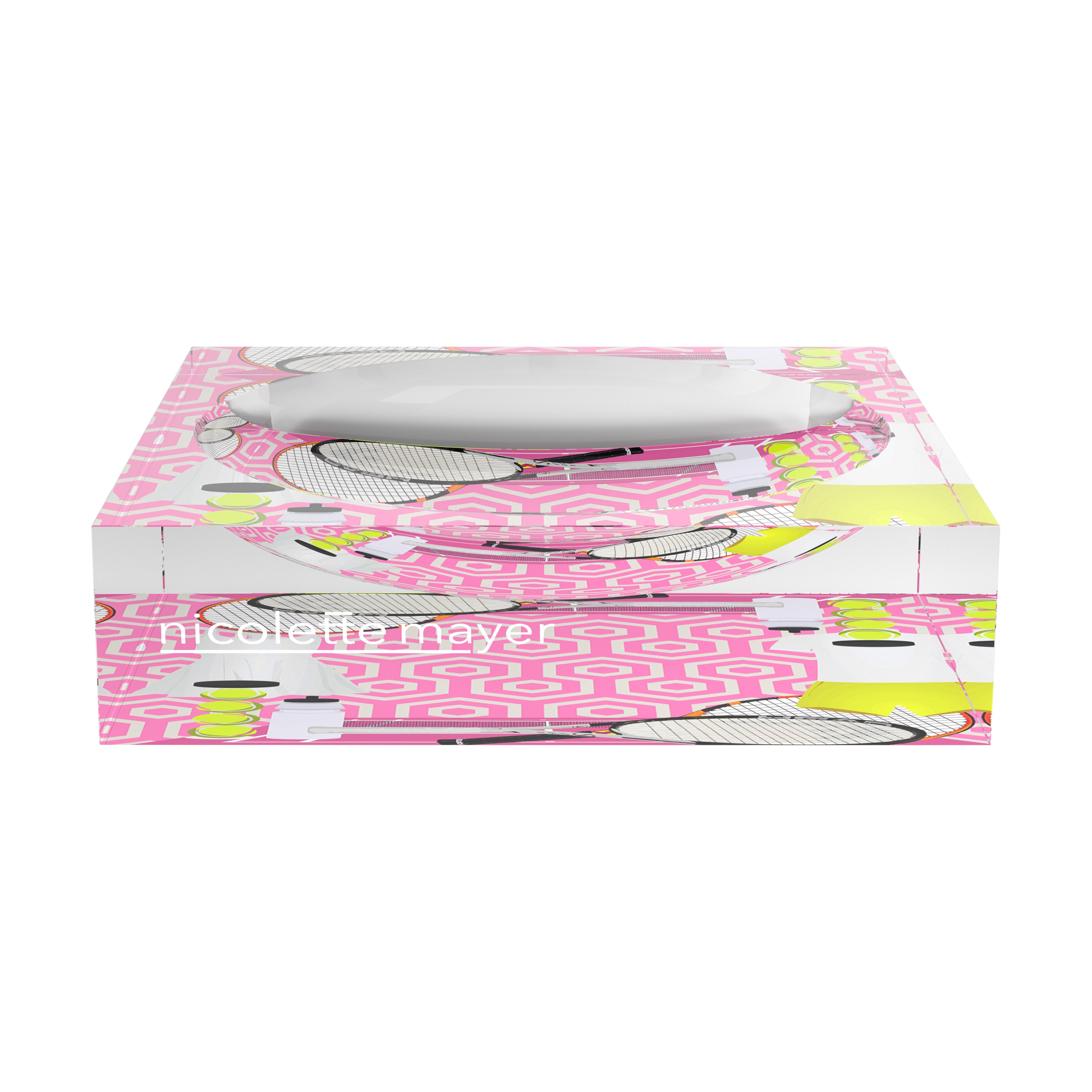 Tennis Anyone Pink White Candy Catchall Dish
