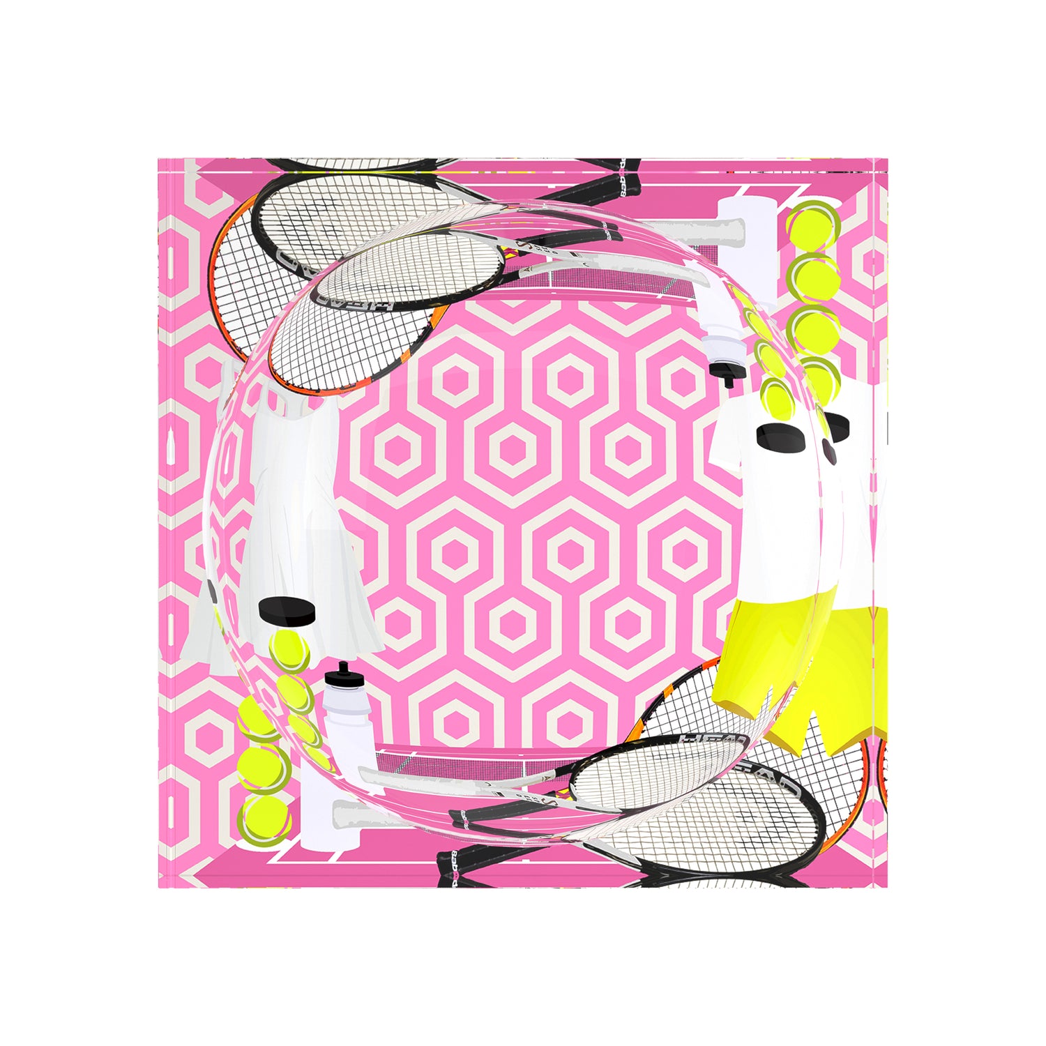 Tennis Anyone Pink White Candy Catchall Dish