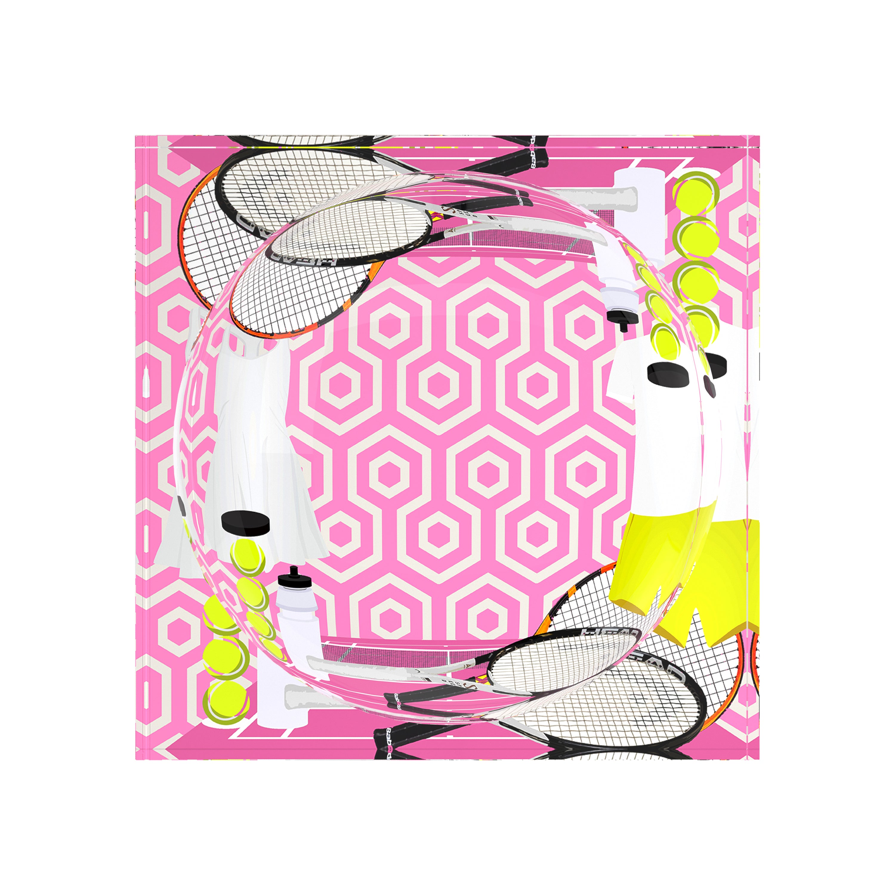 Tennis Anyone Pink White Candy Catchall Dish