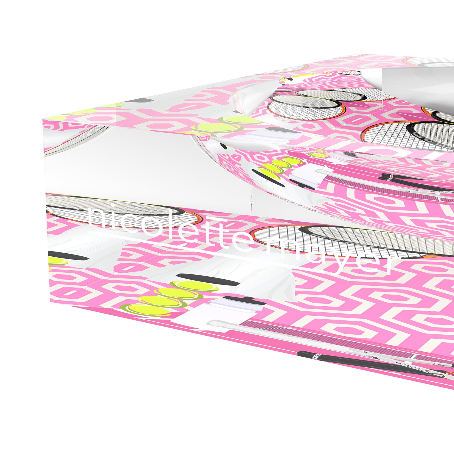 Tennis Anyone Pink White Candy Catchall Dish