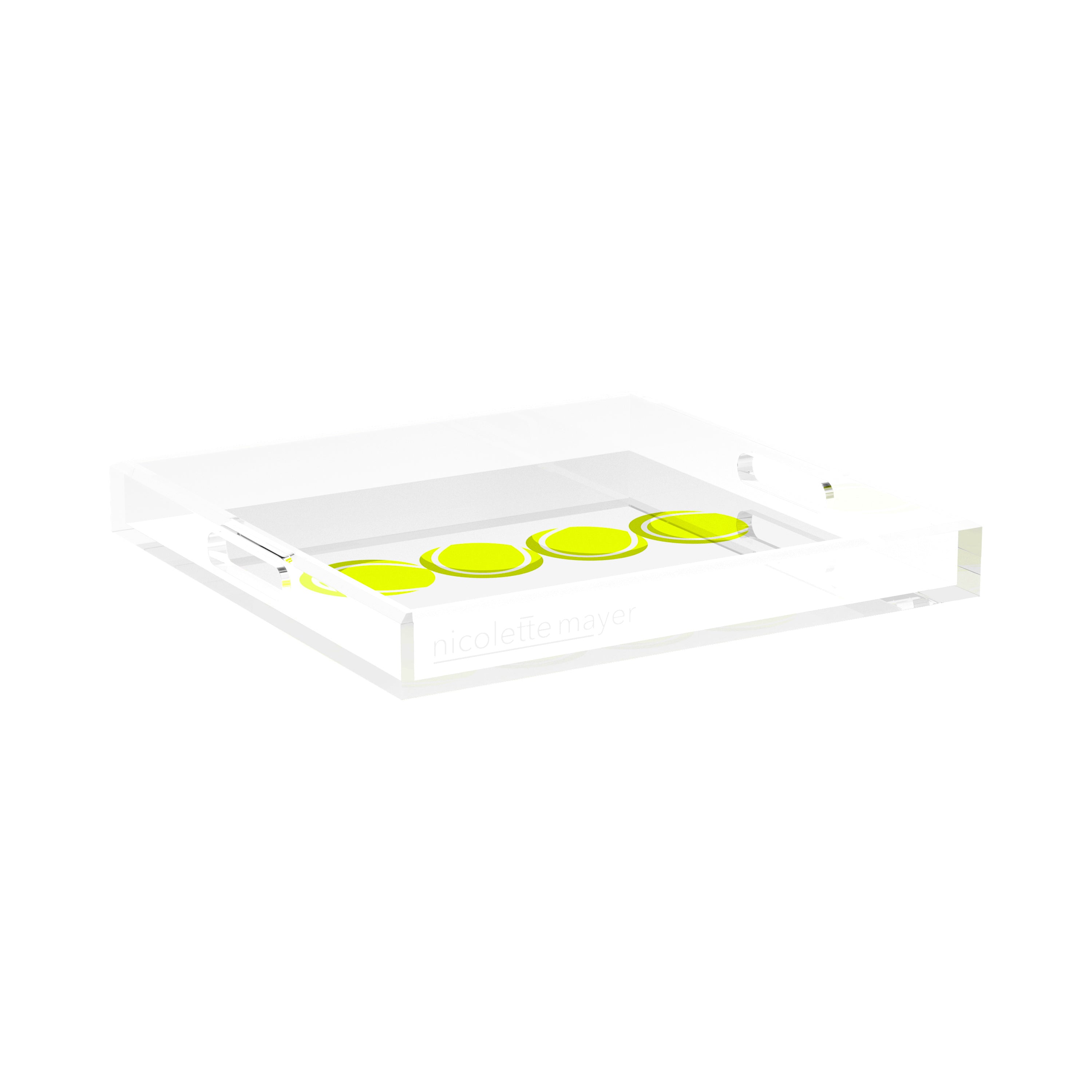 Tennis Balls  15X15 Acrylic Tray - nicolettemayer.com 