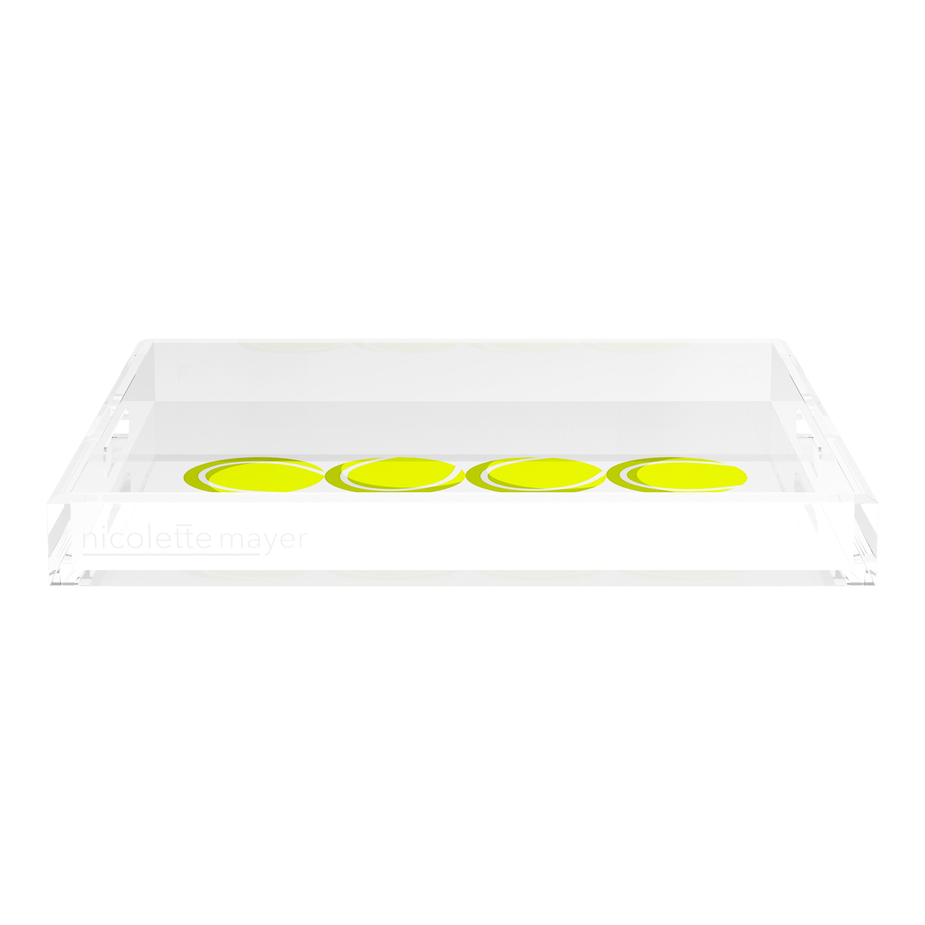 Tennis Balls  18X18 Acrylic Tray - nicolettemayer.com 