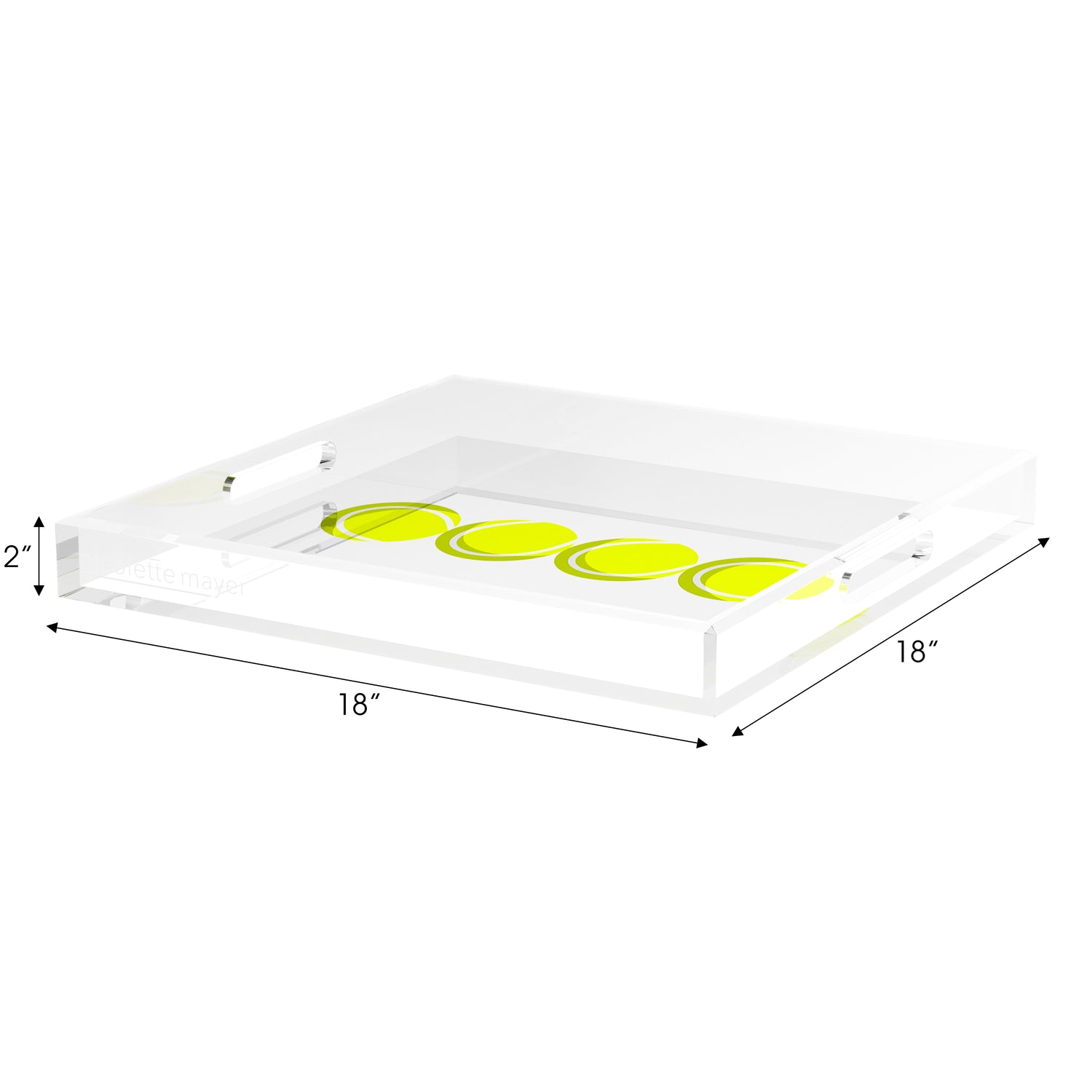 Tennis Balls  18X18 Acrylic Tray - nicolettemayer.com 