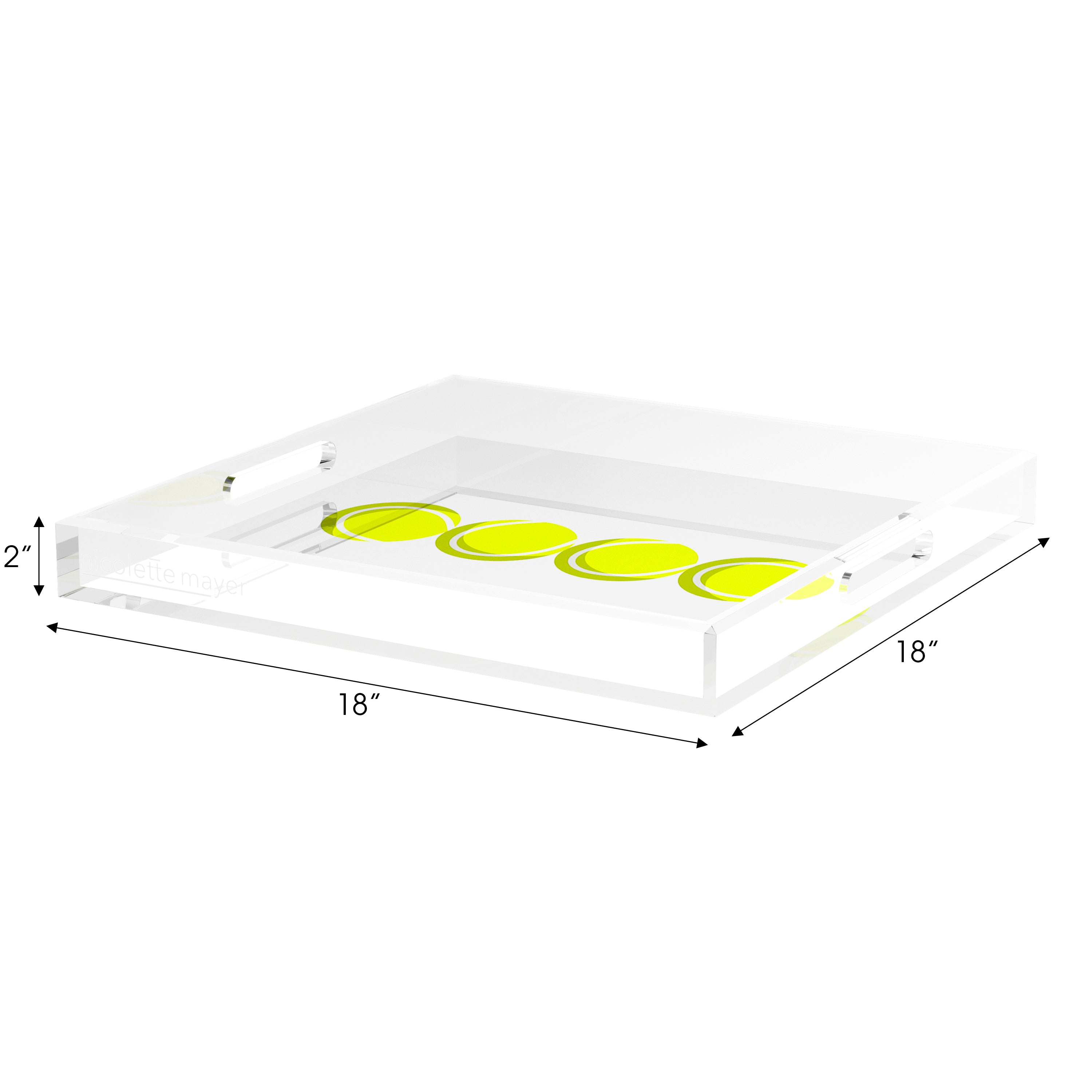 Tennis Balls  18X18 Acrylic Tray - nicolettemayer.com 