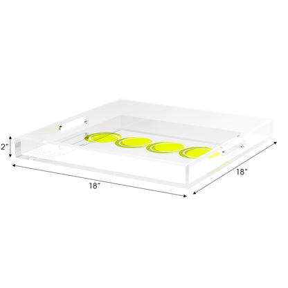 Tennis Balls  18X18 Acrylic Tray - nicolettemayer.com 