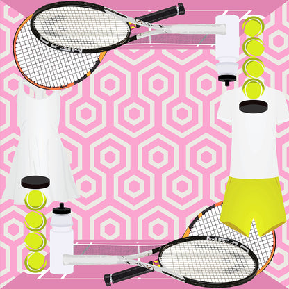 Tennis Anyone Pink White Square Tray