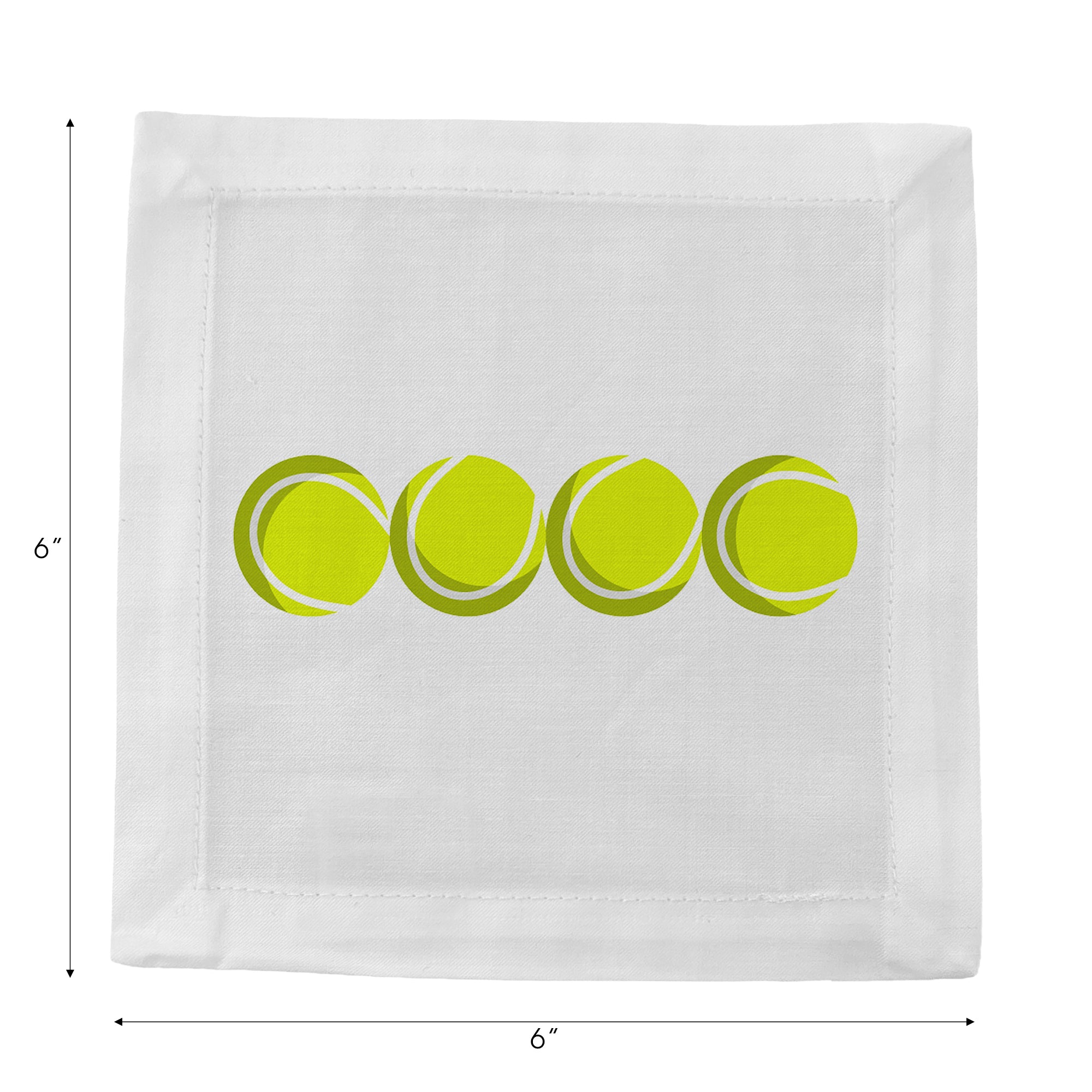 Tennis Balls Cotton Sateen Cocktail Napkins - nicolettemayer.com