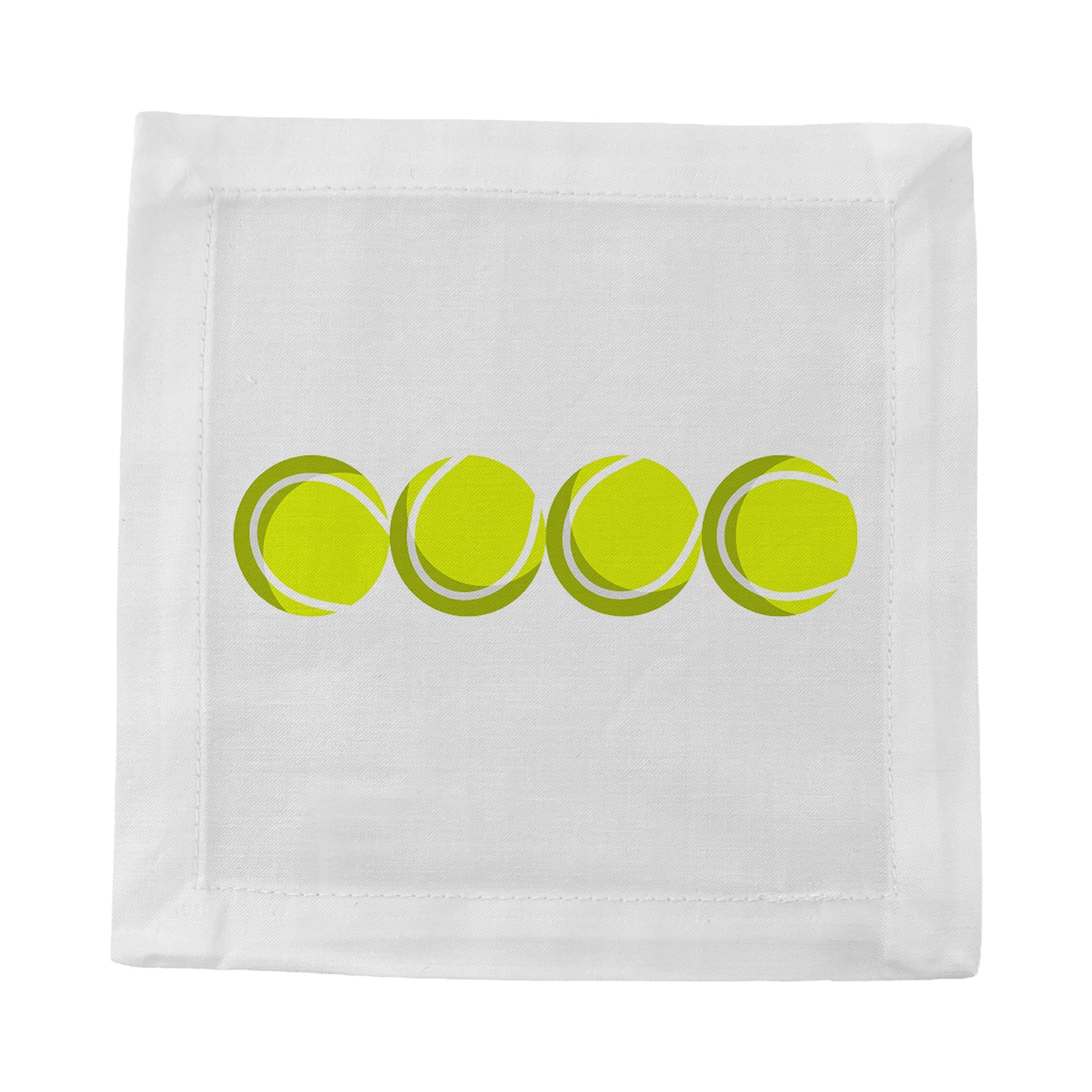 Tennis Balls Cotton Sateen Cocktail Napkins - nicolettemayer.com