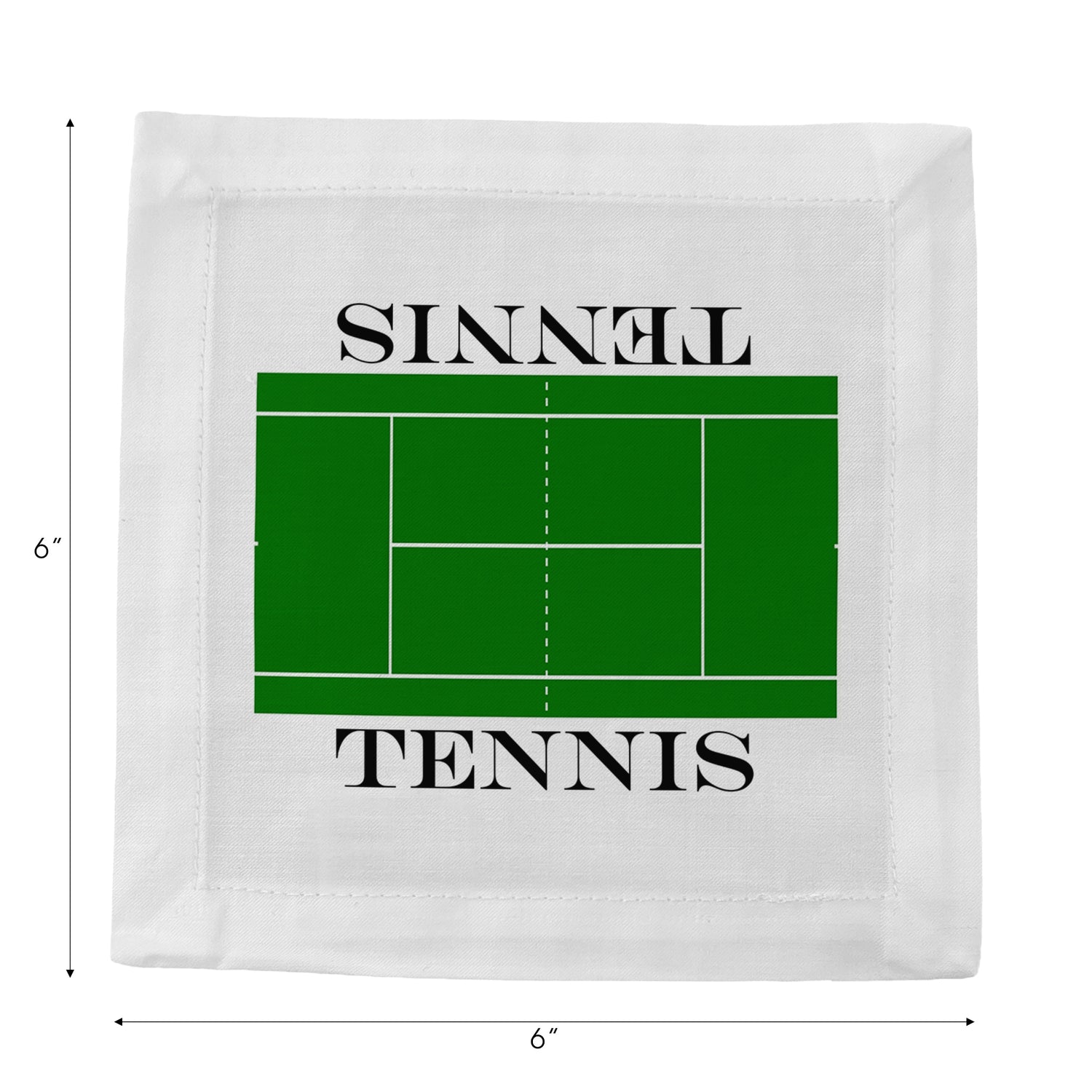 Tennis Court Cotton Sateen Cocktail Napkins - nicolettemayer.com