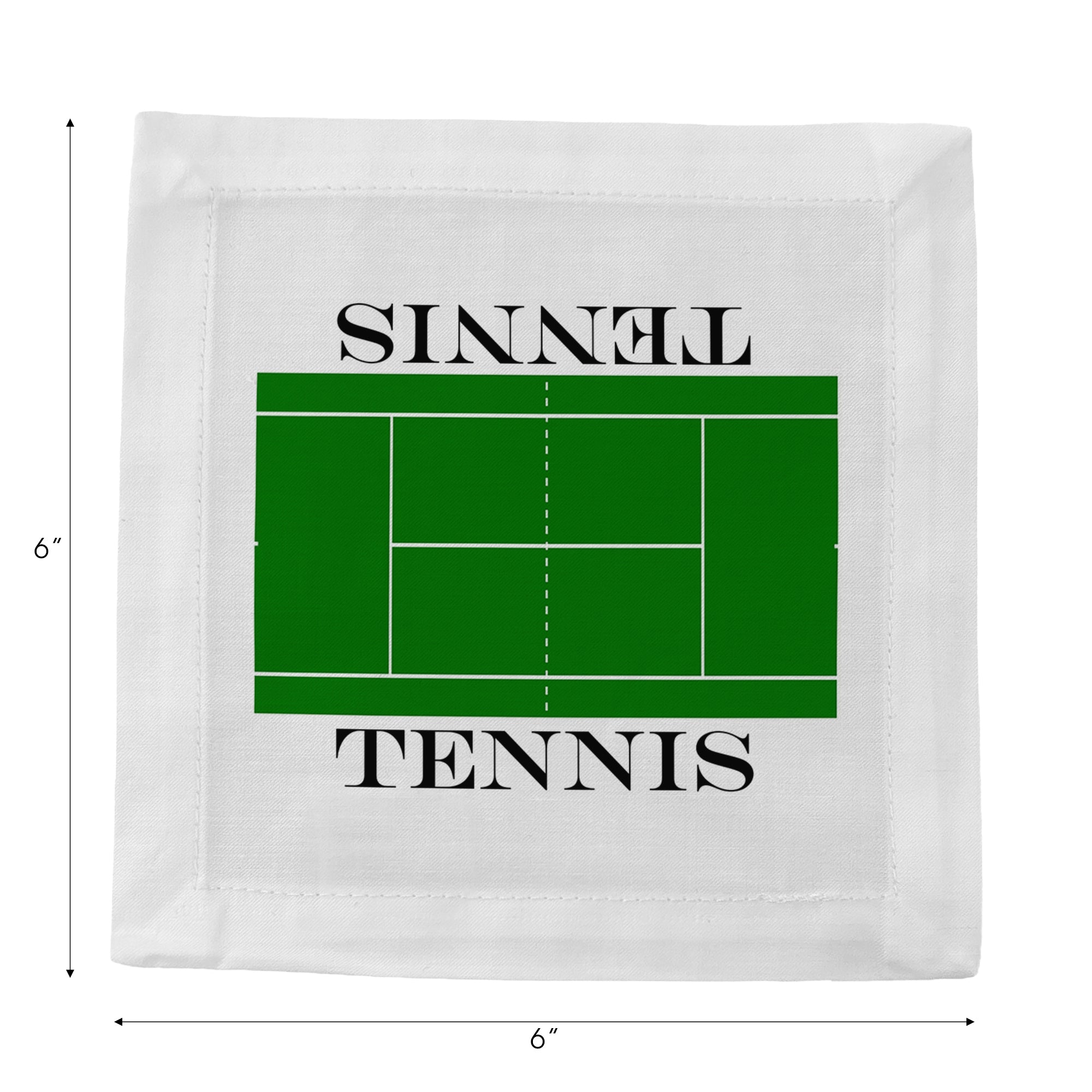 Tennis Court Cotton Sateen Cocktail Napkins - nicolettemayer.com