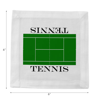 Tennis Court Cotton Sateen Cocktail Napkins - nicolettemayer.com