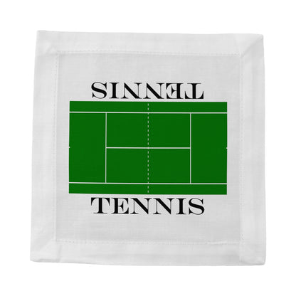 Tennis Court Cotton Sateen Cocktail Napkins - nicolettemayer.com
