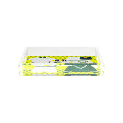 Tenniscore Fashion Chartreuse Kelly  12X12 Acrylic Tray - nicolettemayer.com 