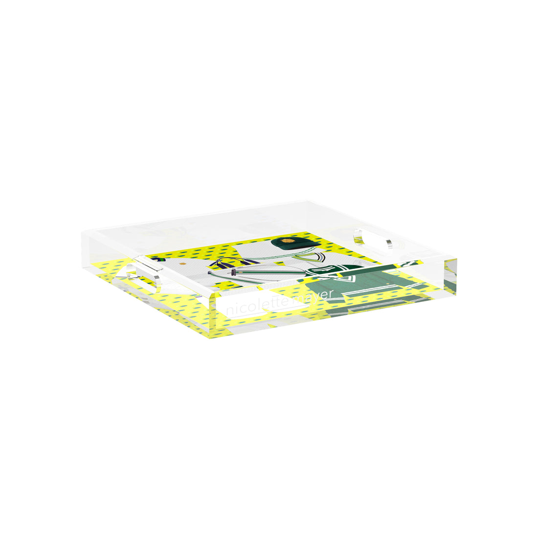 Tenniscore Fashion Chartreuse Kelly  12X12 Acrylic Tray - nicolettemayer.com 