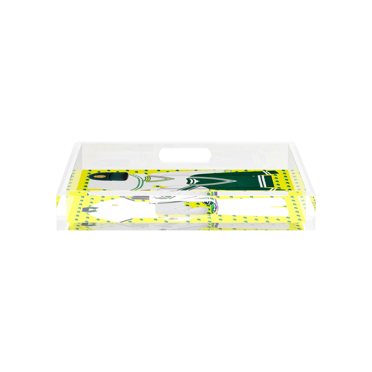 Tenniscore Fashion Chartreuse Kelly  12X12 Acrylic Tray - nicolettemayer.com 
