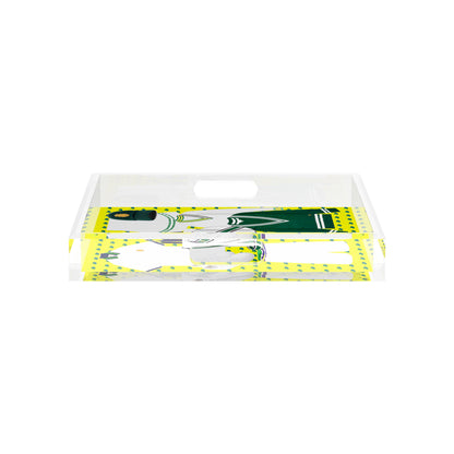Tenniscore Fashion Chartreuse Kelly  12X12 Acrylic Tray - nicolettemayer.com 