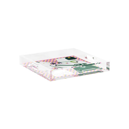 Tenniscore Fashion Pink  12X12 Acrylic Tray - nicolettemayer.com 