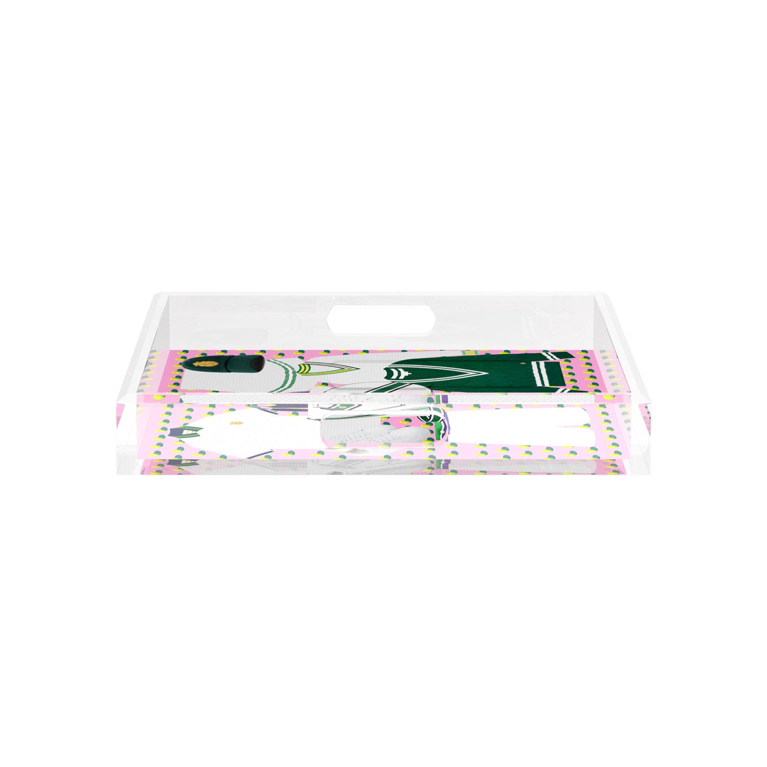 Tenniscore Fashion Pink  12X12 Acrylic Tray - nicolettemayer.com 