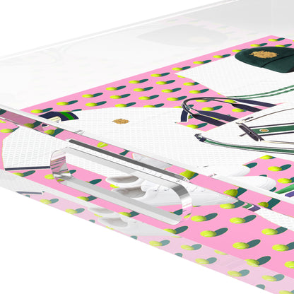 Tenniscore Fashion Pink  12X12 Acrylic Tray - nicolettemayer.com 