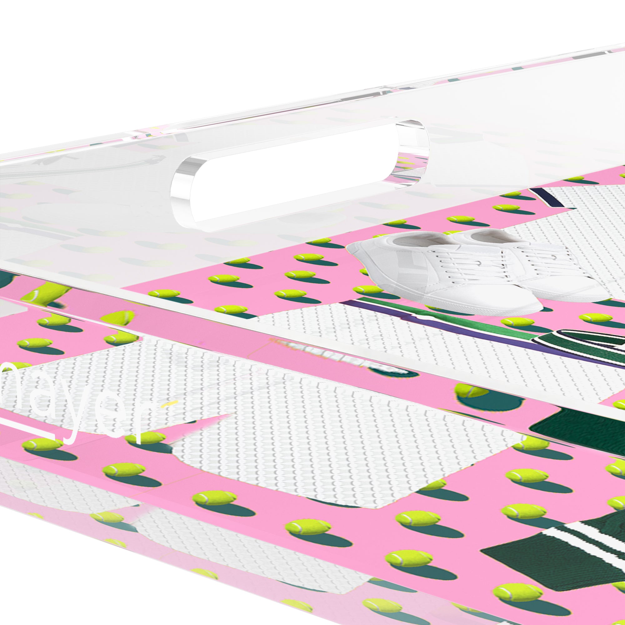 Tenniscore Fashion Pink  12X12 Acrylic Tray - nicolettemayer.com 