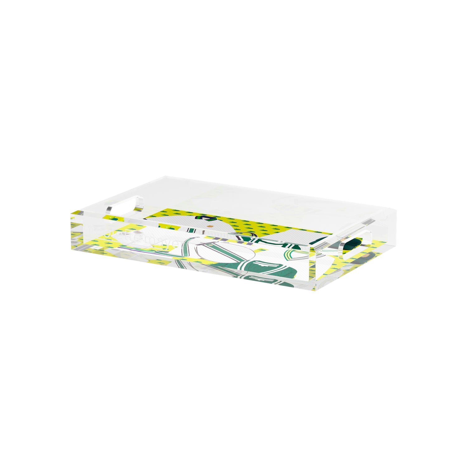 Tenniscore Fashion Chartreuse Kelly  12.5x7.75 Acrylic Tray - nicolettemayer.com 