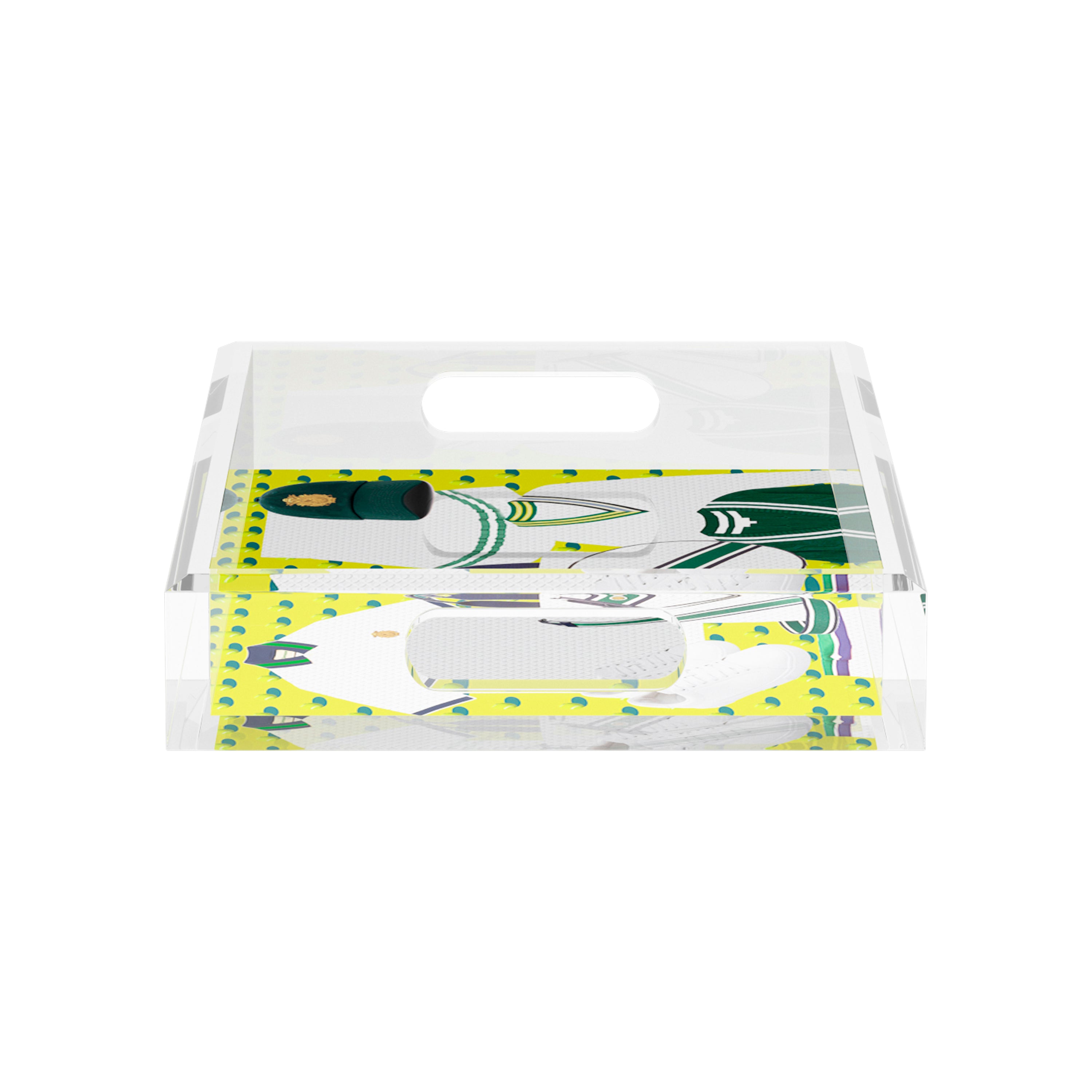 Tenniscore Fashion Chartreuse Kelly  12.5x7.75 Acrylic Tray - nicolettemayer.com 