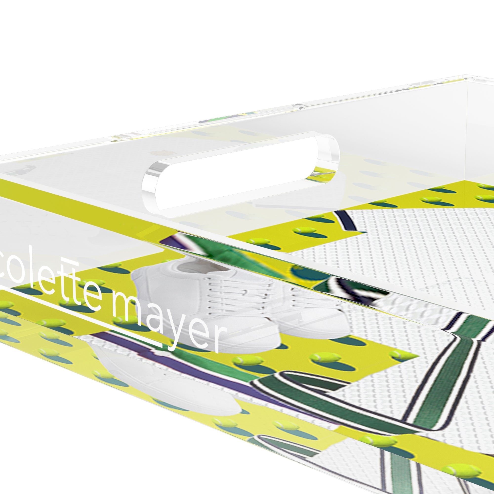 Tenniscore Fashion Chartreuse Kelly  12.5x7.75 Acrylic Tray - nicolettemayer.com 