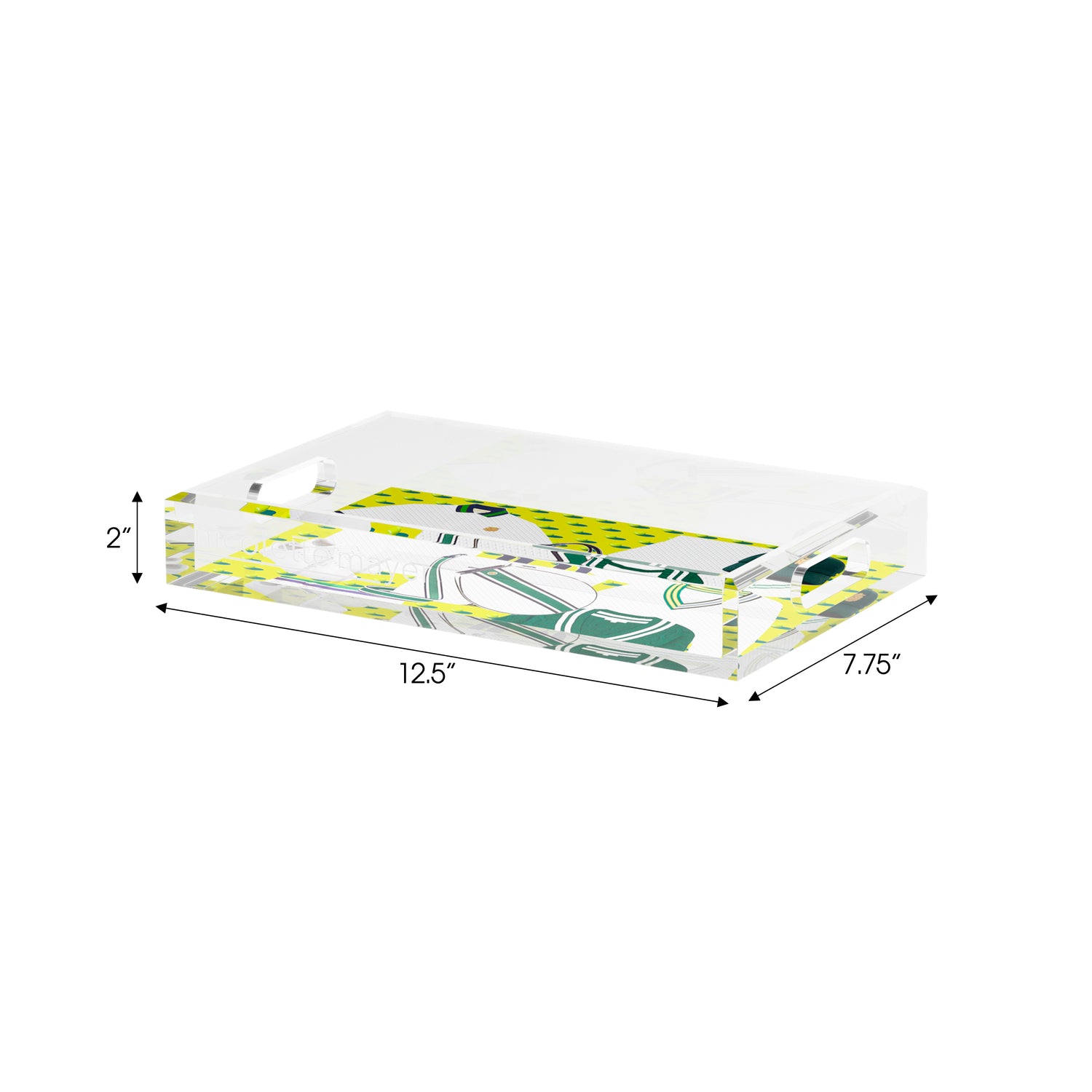 Tenniscore Fashion Chartreuse Kelly  Set of 3 Acrylic Tray - nicolettemayer.com 