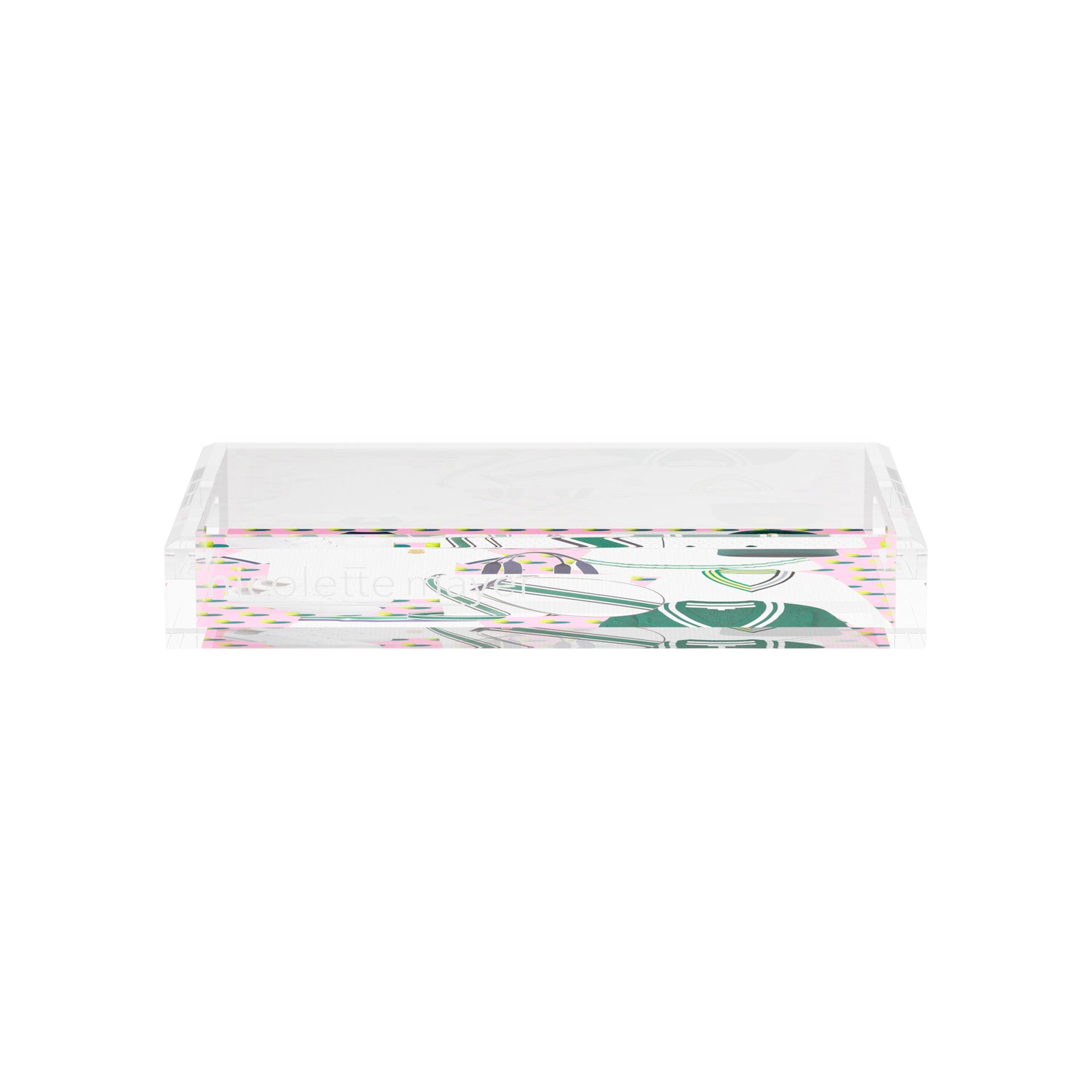 Tenniscore Fashion Chartreuse Kelly  12.5x7.75 Acrylic Tray - nicolettemayer.com 