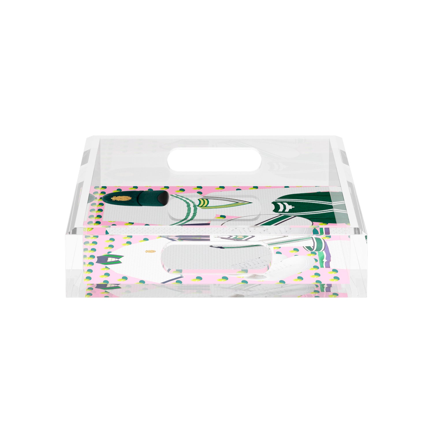 Tenniscore Fashion Chartreuse Kelly  12.5x7.75 Acrylic Tray - nicolettemayer.com 