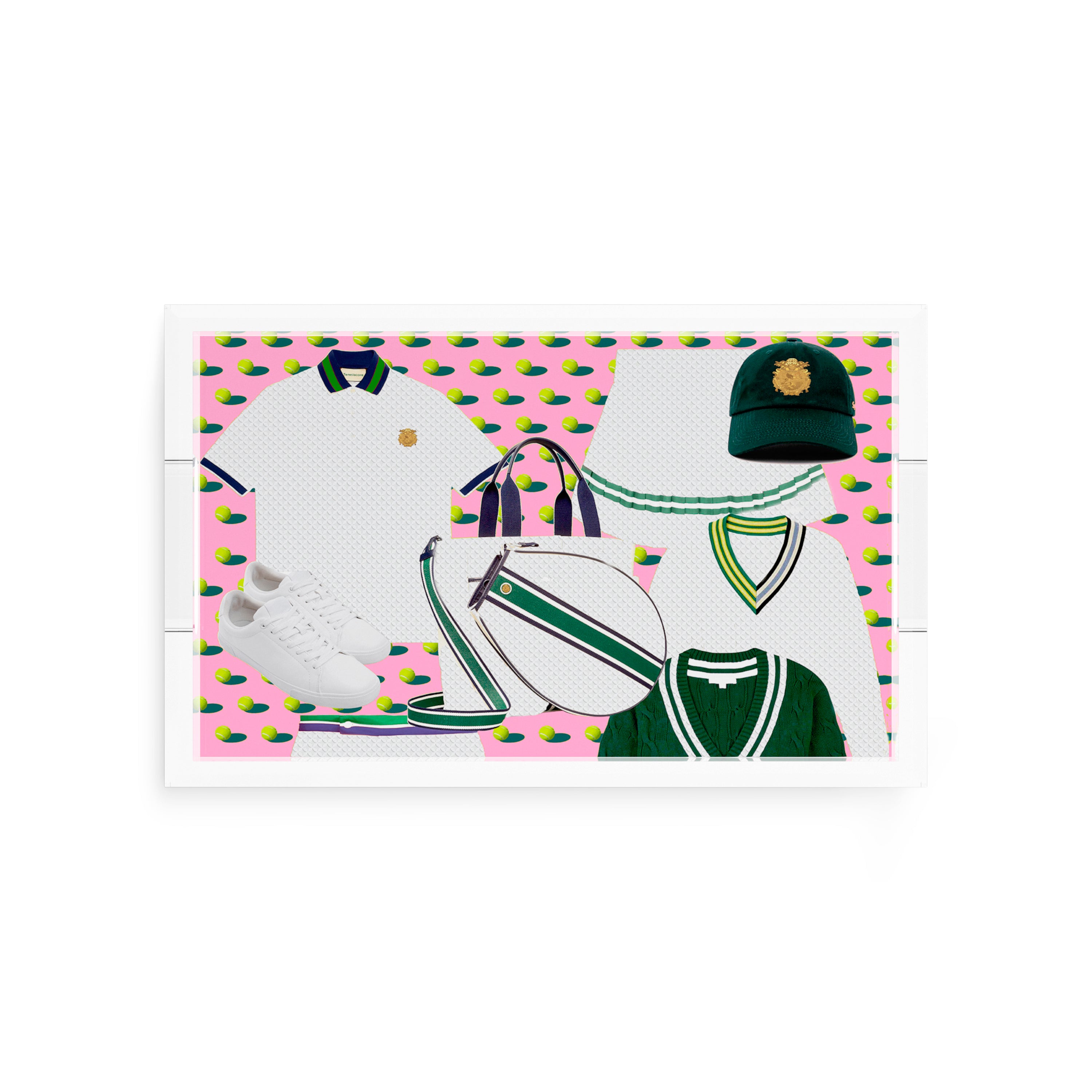 Tenniscore Fashion Chartreuse Kelly  12.5x7.75 Acrylic Tray - nicolettemayer.com 