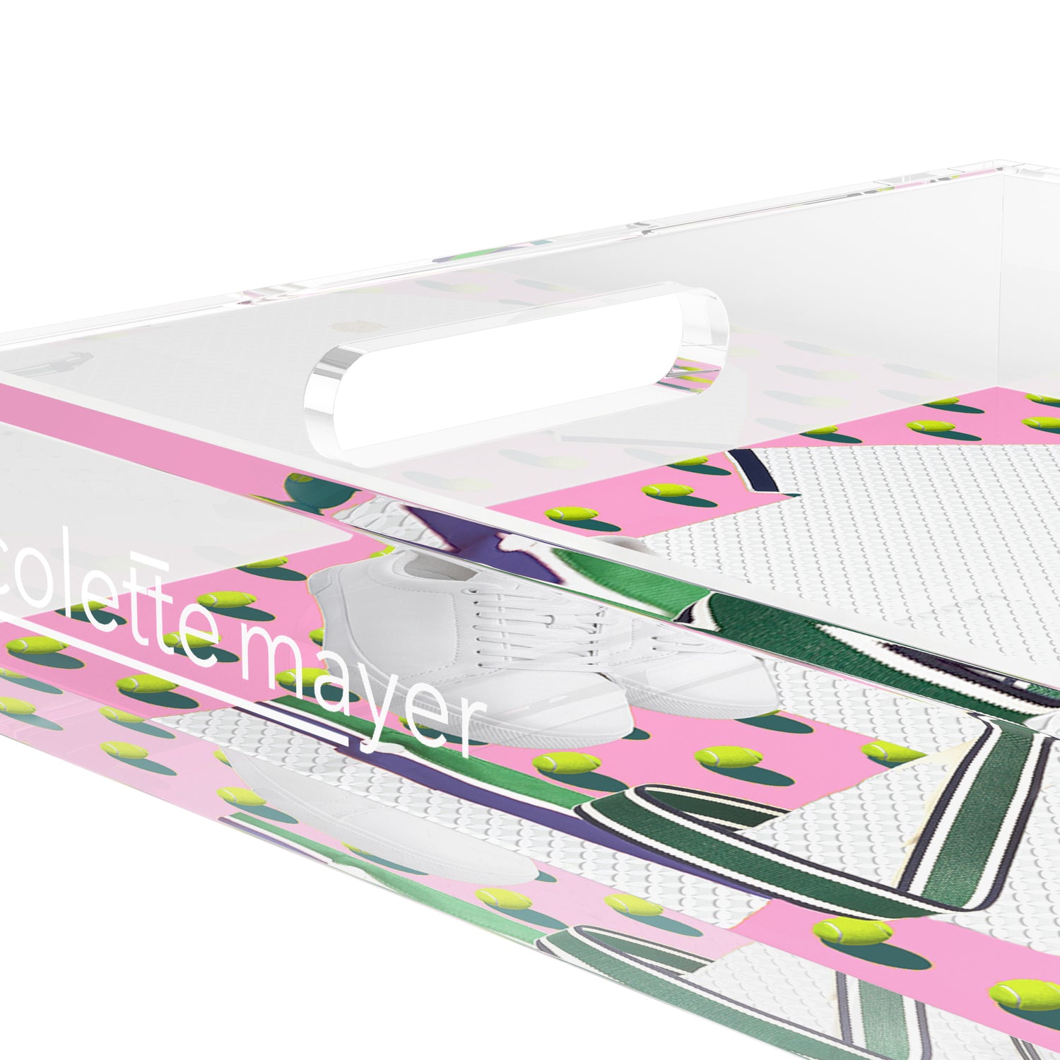 Tenniscore Fashion Chartreuse Kelly  12.5x7.75 Acrylic Tray - nicolettemayer.com 