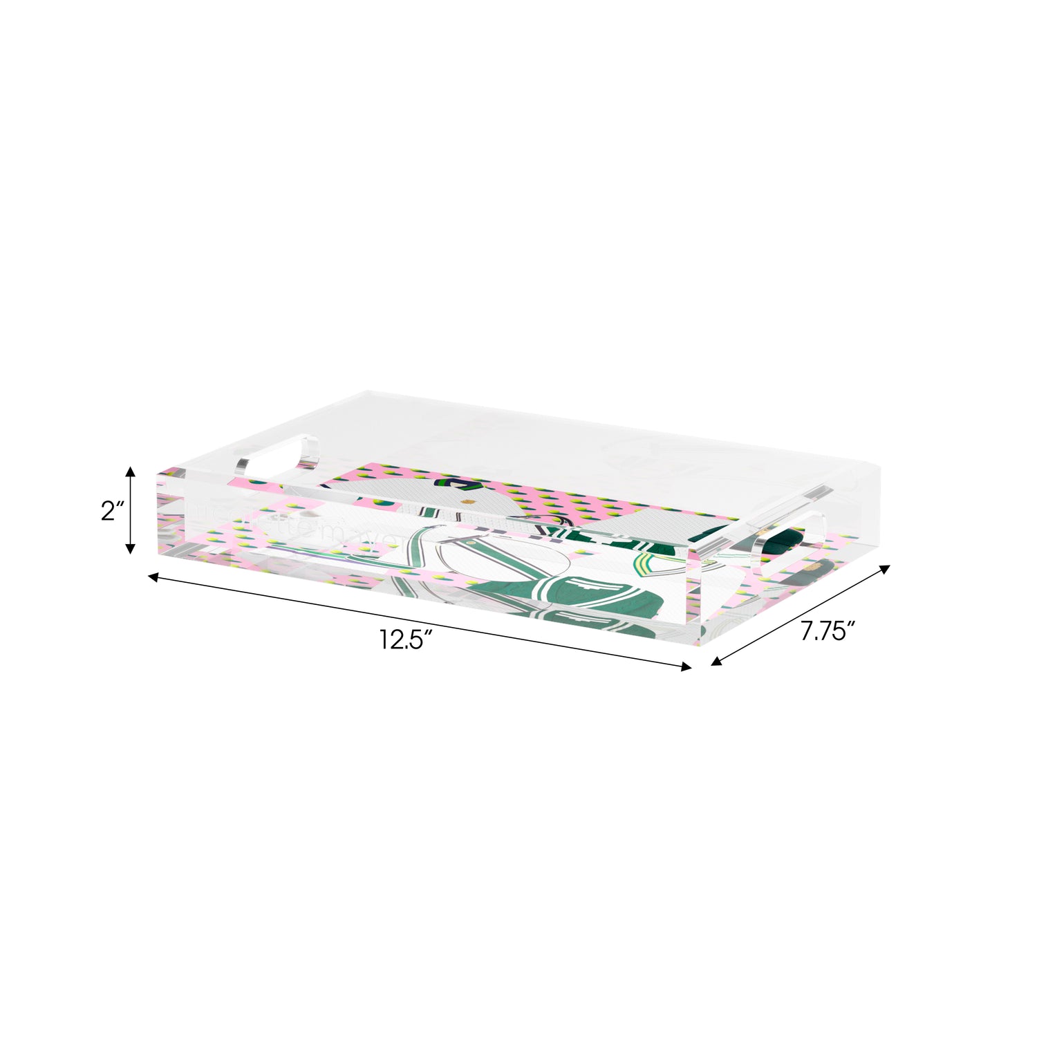 Tenniscore Fashion Chartreuse Kelly  Set of 3 Acrylic Tray - nicolettemayer.com 