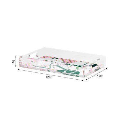 Tenniscore Fashion Chartreuse Kelly  Set of 3 Acrylic Tray - nicolettemayer.com 